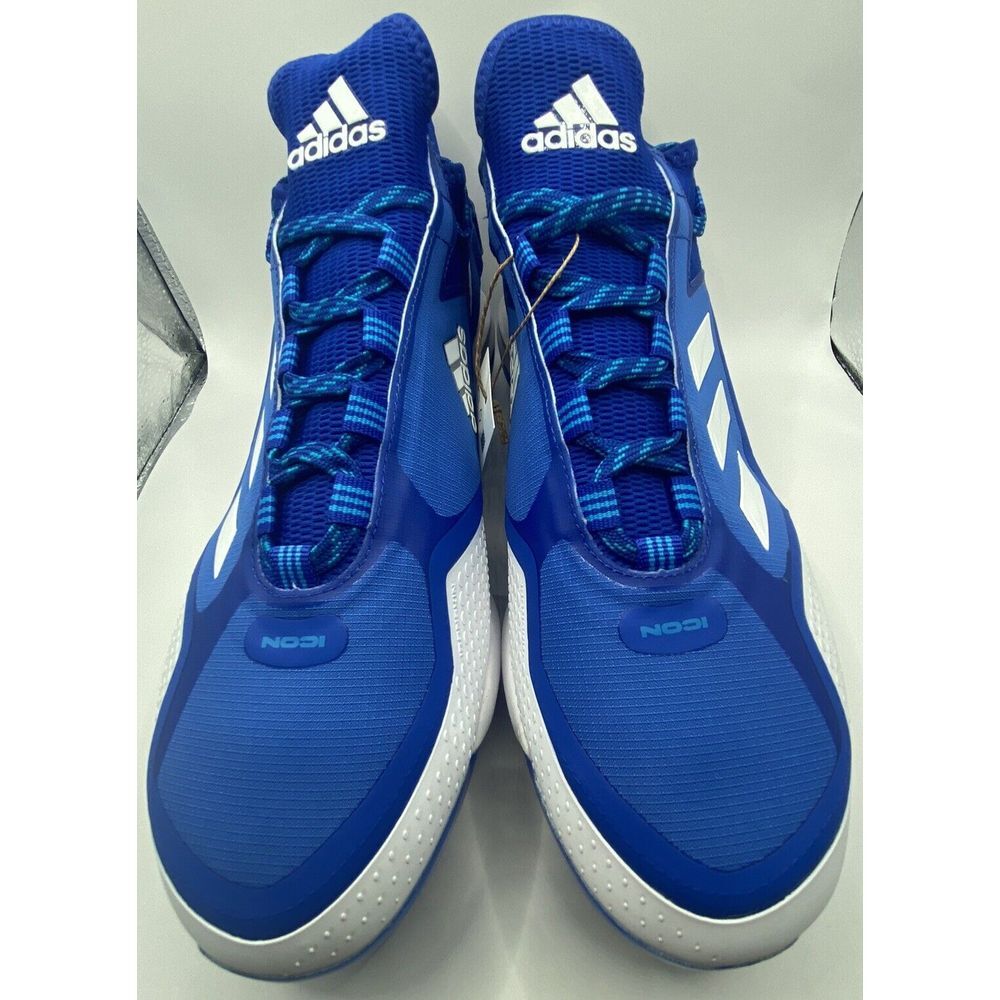 Adidas Men's Icon 7  Boost Royal Blue White Baseball Metal Cleats S23849 Size 12 - Picture 5 of 16